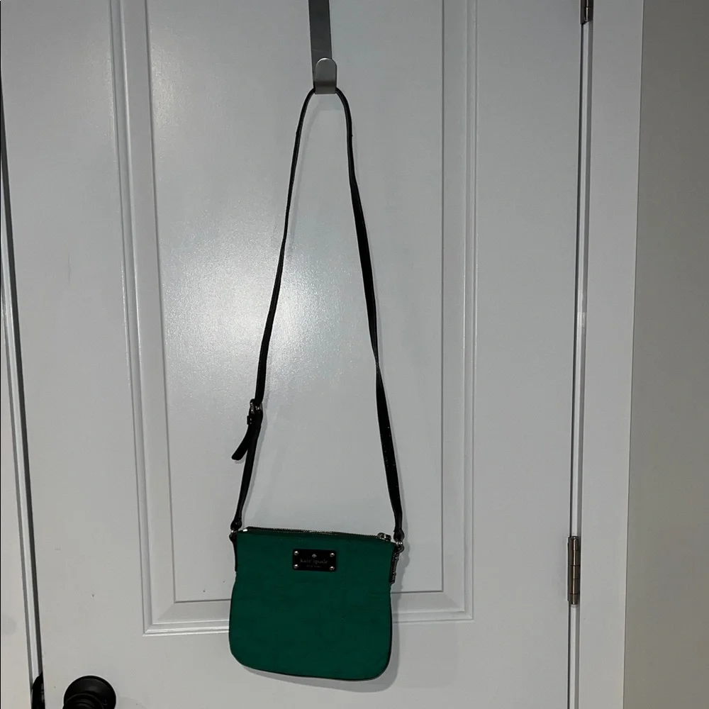 kate spade Quilted Teal Nylon Crossbody with Black Strap - Picture 11 of 11